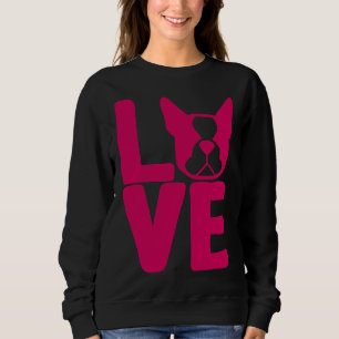 Boston Terrier Kärlek Square in Rosa Relaxed Fit T Shirt