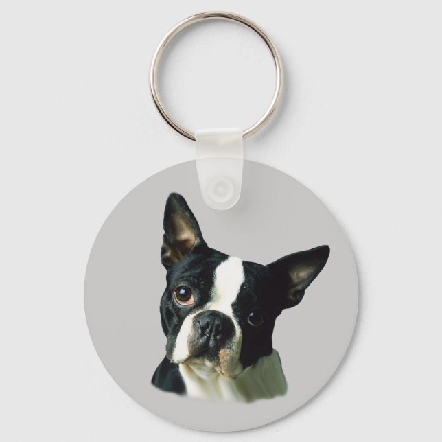 Boston Terrier Keychain Nyckelring (Framsida)