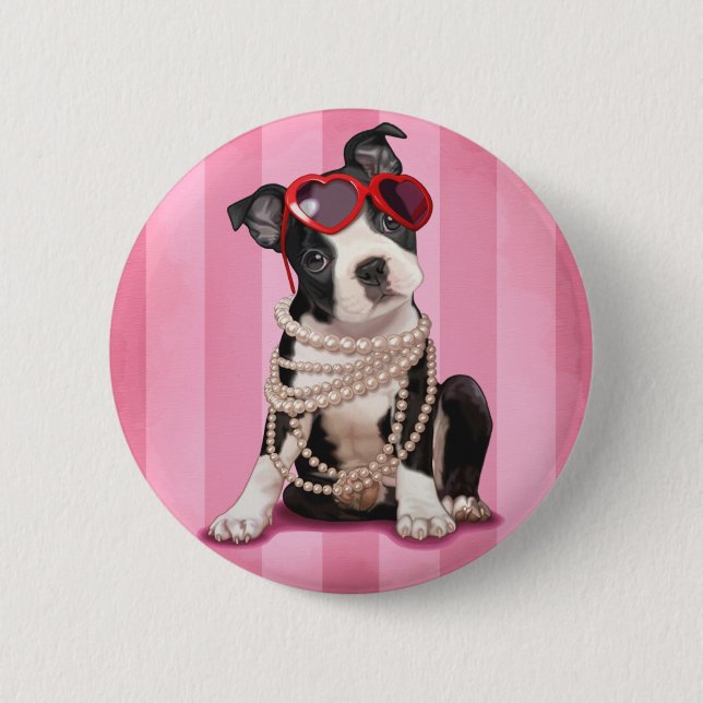 Boston Terrier Knapp (Framsida)