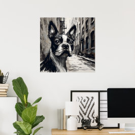 Boston Terrier konstaffisch Poster