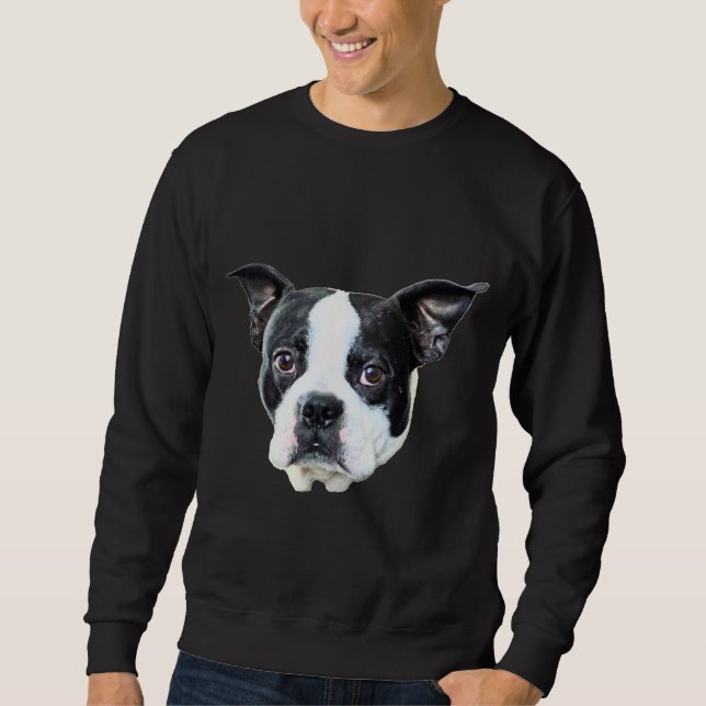 Boston Terrier Långärmad Tröja (Framsida)