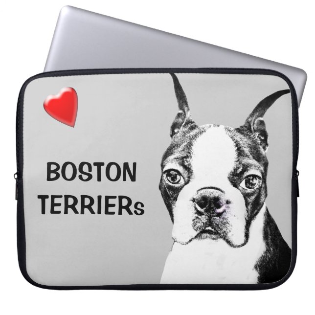 Boston Terrier Laptop Sleeve (Framsidan)