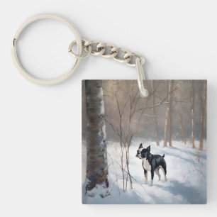 Boston Terrier Låt det snöa jul
