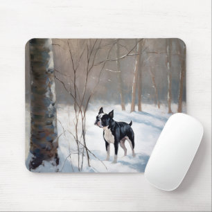 Boston Terrier Låt det snöa jul Musmatta
