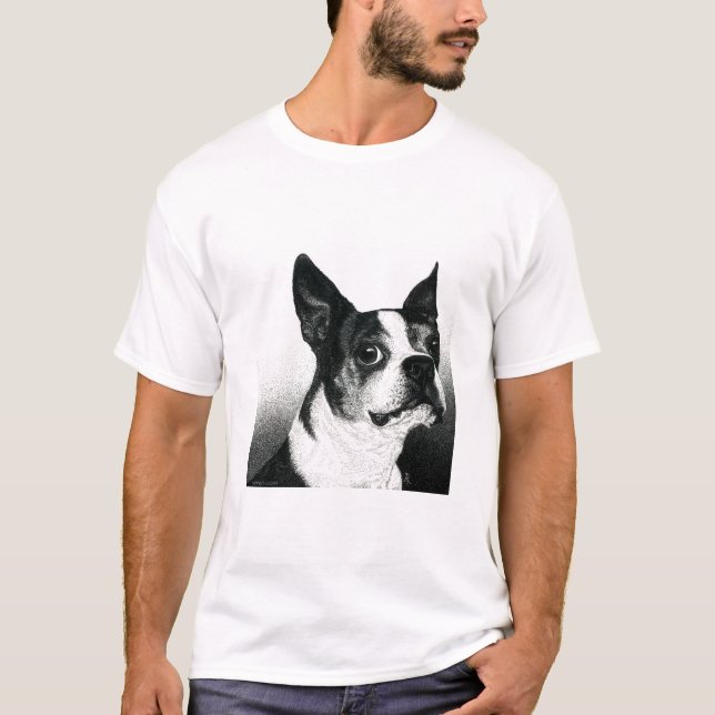 Boston Terrier Light T-shirt - "Boston Stil" (Framsida)