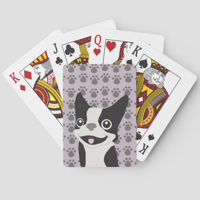 Boston Terrier, Lila lavendel Casinokort (Baksidan)