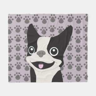 Boston Terrier, Lila lavendel Fleecefilt