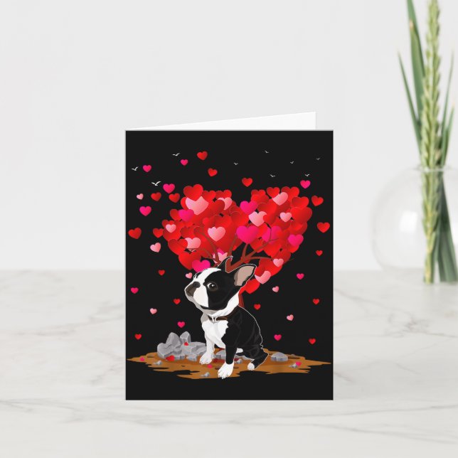 Boston Terrier Lover Heart Shape Boston Terrier Va Kort (Framsida)