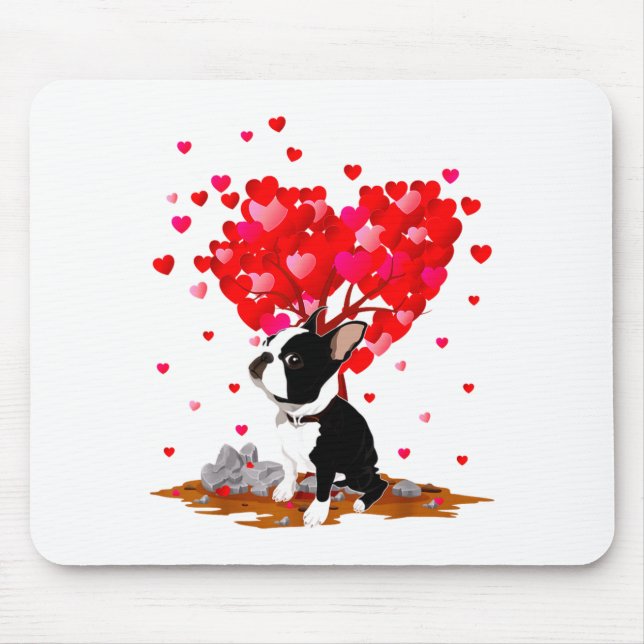 Boston Terrier Lover Heart Shape Boston Terrier Va Musmatta (Framsidan)