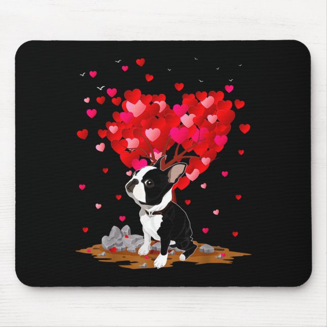 Boston Terrier Lover Heart Shape Boston Terrier Va Musmatta (Framsidan)