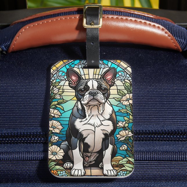 Boston Terrier Luft Freshener Bagagebricka (Framsida Insitu 2)