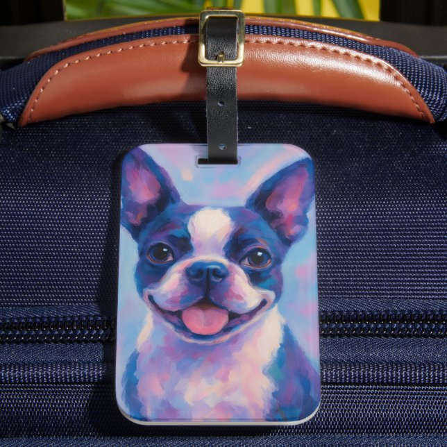 Boston Terrier Luggage Tag Bagagebricka (Framsida Insitu 2)