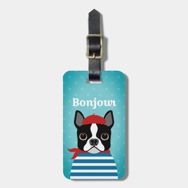 Boston Terrier Luggage Tags Bagagebricka (Vertikal Framsida)