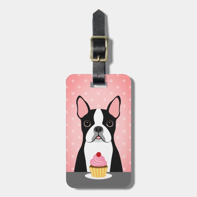 Boston Terrier Luggage Tags Bagagebricka (Vertikal Framsida)