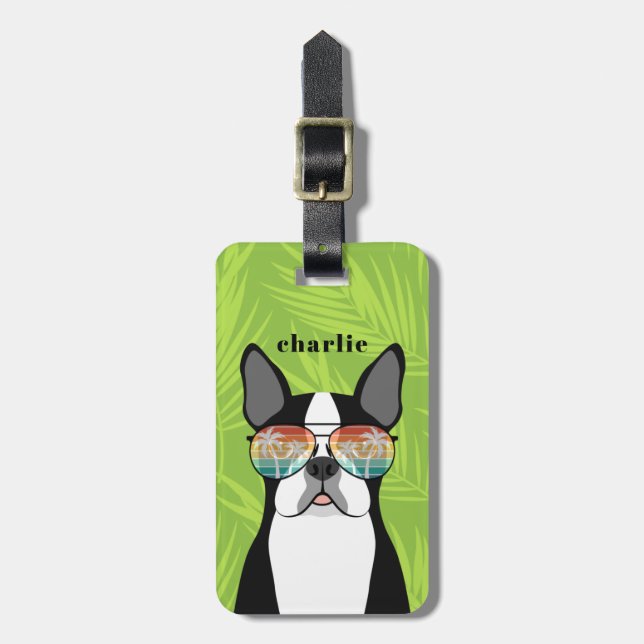 Boston Terrier Luggage Tags Bagagebricka (Vertikal Framsida)