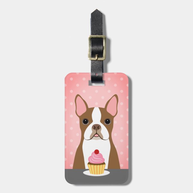 Boston Terrier Luggage Tags Bagagebricka (Vertikal Framsida)
