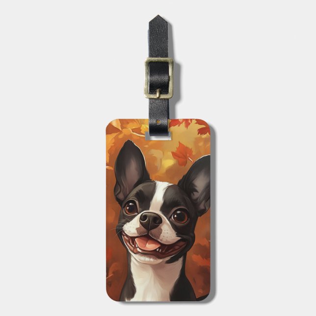Boston Terrier Luggage Tags Bagagebricka (Vertikal Framsida)