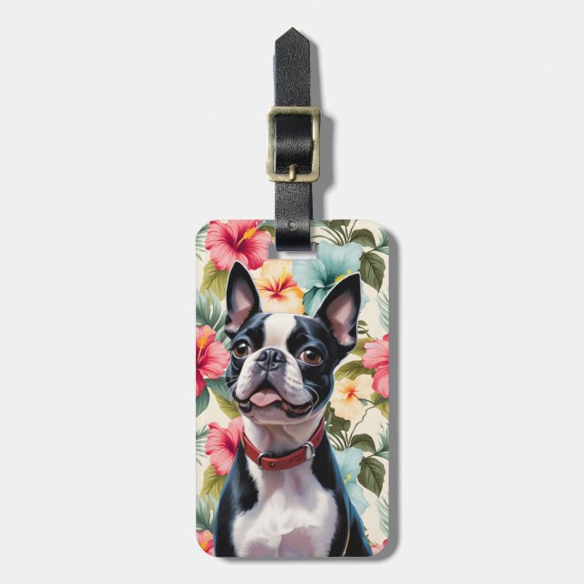 Boston Terrier Luggage Tags Bagagebricka (Vertikal Framsida)