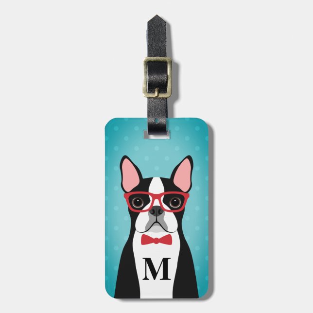 Boston Terrier Luggage Tags Bagagebricka (Vertikal Framsida)