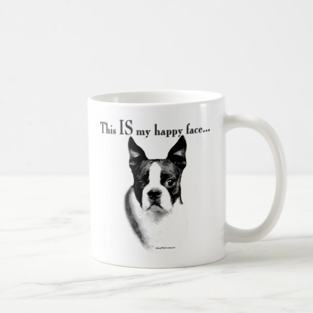 Boston Terrier Lycklig Ansikte Kaffemugg (Höger)