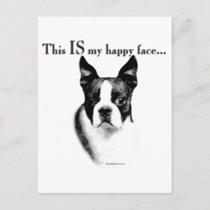 Boston Terrier Lycklig Ansikte Vykort