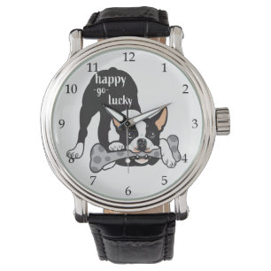 Boston Terrier. Lycklig har tur Armbandsur