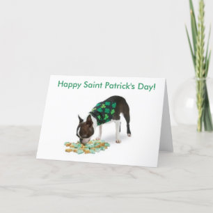 Boston Terrier Lycklig St. Patrick's Day Card Kort