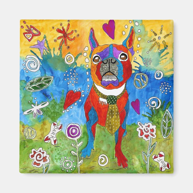 Boston Terrier Magnet 2" (Framsidan)