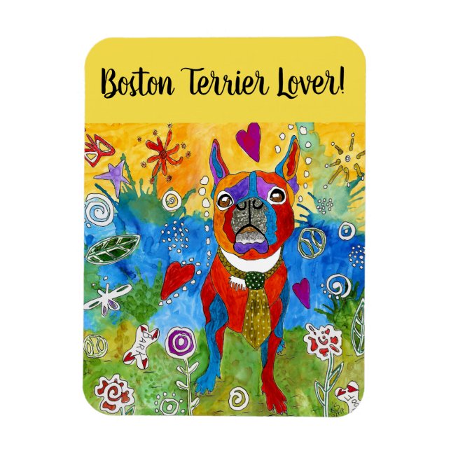 Boston Terrier Magnet 3"x4" (Vertikal)