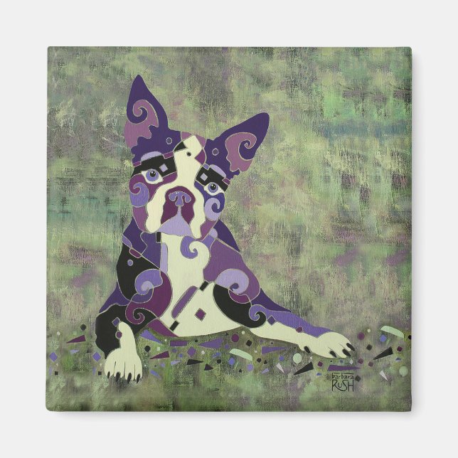 Boston Terrier Magnet för kylskåp (Framsidan)