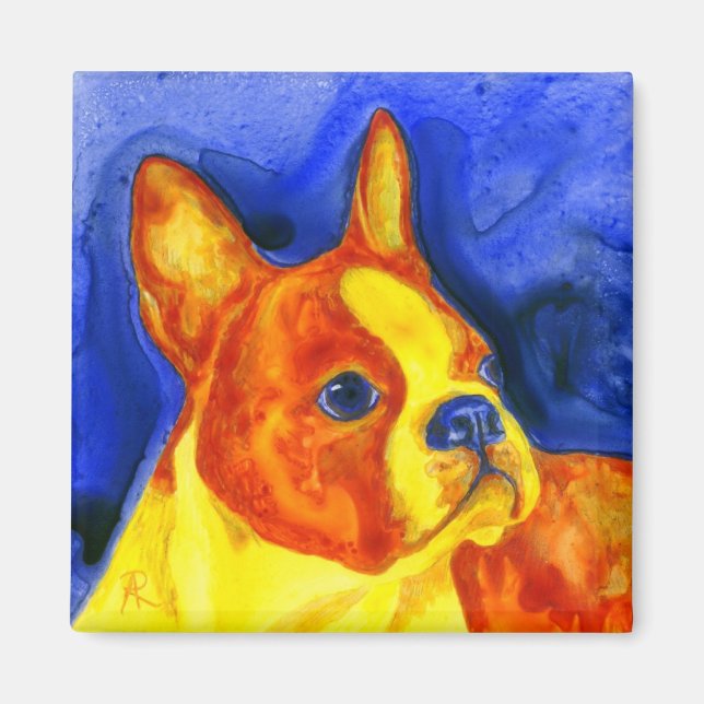 Boston Terrier Magnet - Golden Boy (Framsidan)