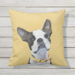 Boston Terrier-målning - Cute Original-Hund Art Kudde
