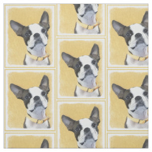Boston Terrier-målning - Cute Original-Hund Art Tyg