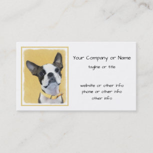 Boston Terrier-målning - Cute Original-Hund Art Visitkort