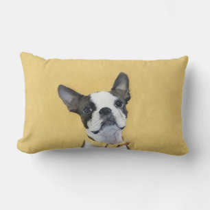 Boston Terrier-målning - Söt originell hundkonst Lumbarkudde