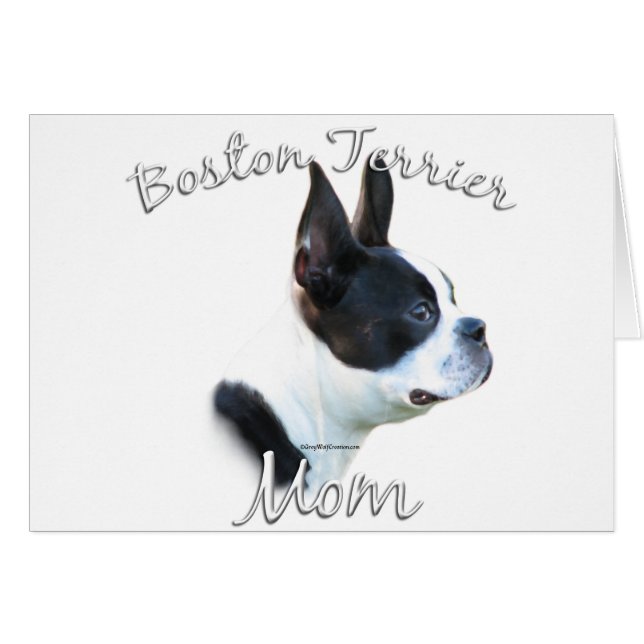 Boston Terrier Mamma 2 Hälsningskort (Framsidan Horizontal)