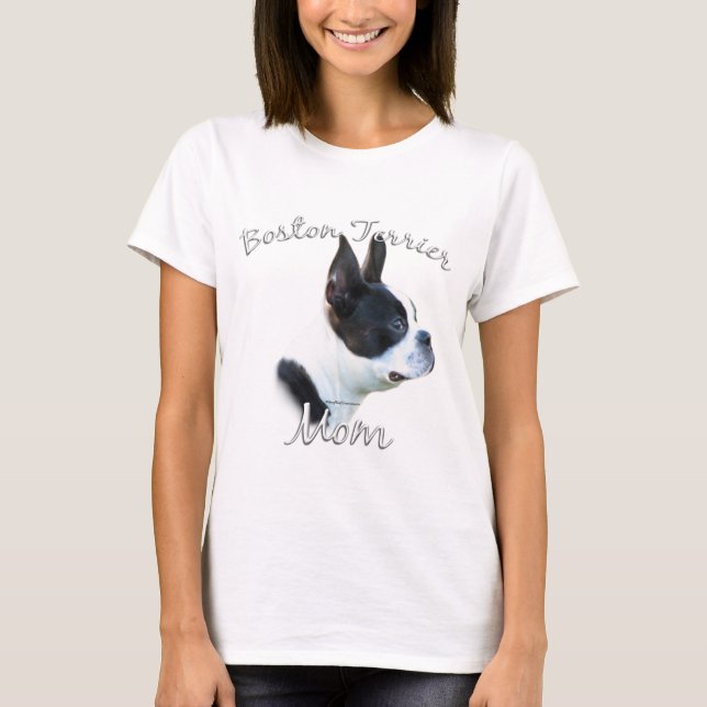 Boston Terrier Mamma 2 T Shirt (Framsida)
