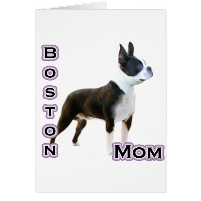 Boston Terrier Mamma 4 Hälsningskort (Framsidan)