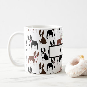 Boston Terrier Mamma eller Pappa Namn Coffee Mugg