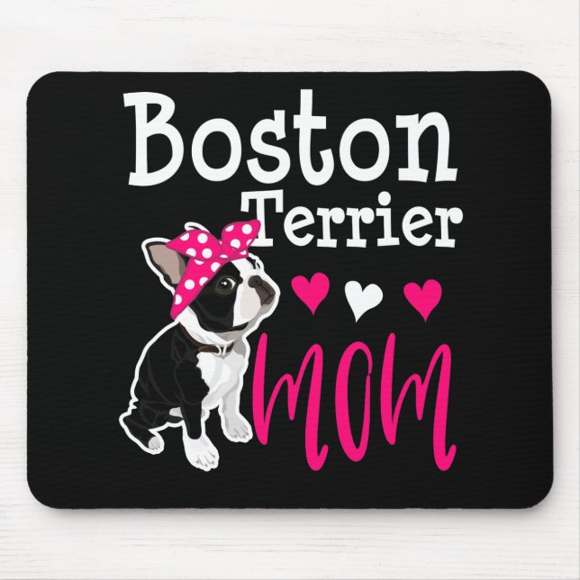 Boston Terrier Mamma Hundägare Funny Gift Musmatta (Framsidan)