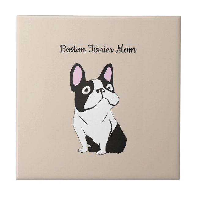 Boston terrier-mamma kakelplatta (Framsidan)