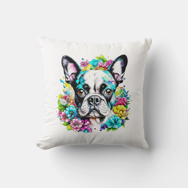 Boston Terrier Mamma Pawprint Kudde (Framsida)