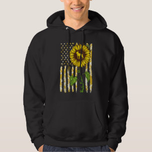Boston Terrier Mamma Solros American Flagga Hund Hoodie