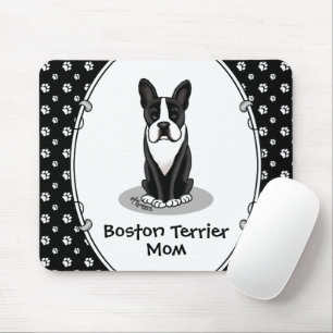 Boston Terrier Mamma (svart) Cute Hund Mamma Musmatta