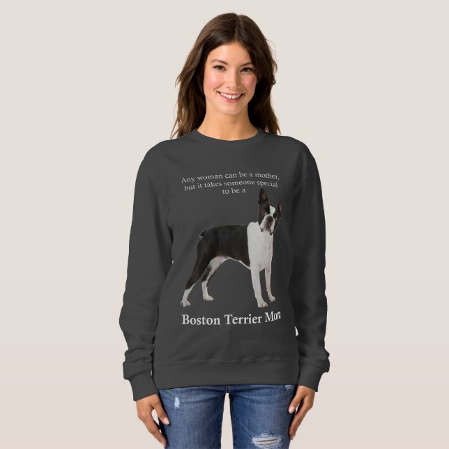 Boston Terrier Mamma Sweatshirt Tee (Hel framsida)