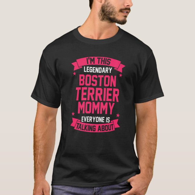 Boston Terrier Mamma T Shirt (Framsida)