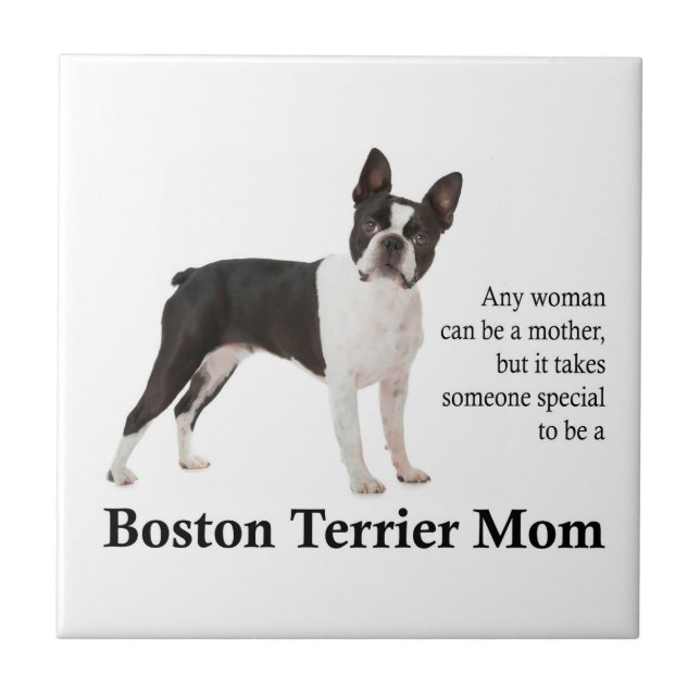 Boston Terrier Mamma Tile Kakelplatta (Framsidan)