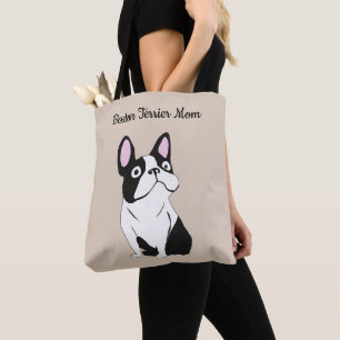 Boston terrier mamma tygkasse