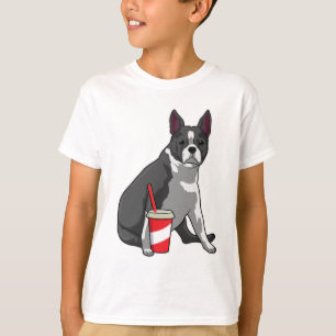 Boston Terrier med Drink T Shirt