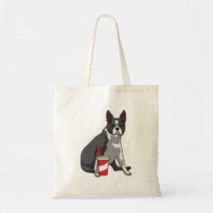 Boston Terrier med Drink Tygkasse